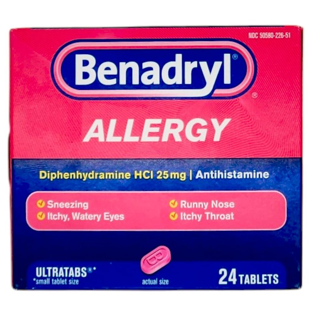 Benadryl Ultratabs Antihistamine Allergy Relief 24 Tablets
